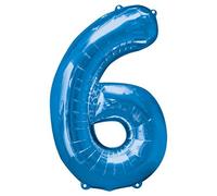 Unique Party - 55746 - Ballon Géant - Numéro 6 - 86 cm - Bleu