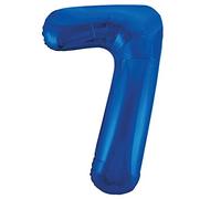 Unique Party - 55747 - Ballon Géant - Numéro 7 - 86 cm - Bleu