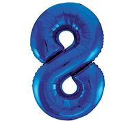 Unique Party - 55748 - Ballon Géant - Numéro 8 - 86 cm - Bleu