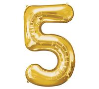 Unique Party - 55765 - Ballon Géant - Numéro 5 - 86 cm - Or