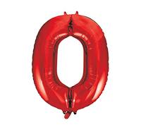 Unique Party - 55850 - Ballon Géant - Numéro 0, 86 cm, Rouge