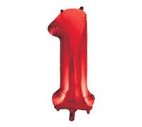 Unique Party - 55851 - Ballon Géant - Numéro 1, 86 cm, Rouge