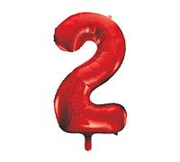 Unique Party - 55852 - Ballon Géant - Numéro 2, 86 cm, Rouge