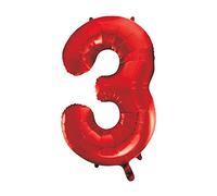 Unique Party - 55853 - Ballon Géant - Numéro 3, 86 cm, Rouge