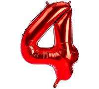 Unique Party - 55854 - Ballon Géant - Numéro 4, 86 cm, Rouge