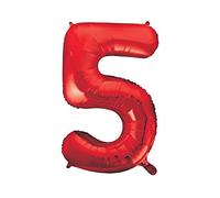 Unique Party - 55855 - Ballon Géant - Numéro 5, 86 cm, Rouge