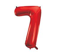 Unique Party - 55857 - Ballon Géant - Numéro 7, 86 cm, Rouge