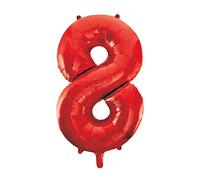 Unique Party - 55858 - Ballon Géant - Numéro 8, 86 cm, Rouge