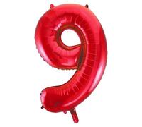 Unique Party - 55859 - Ballon Géant - Numéro 9, 86 cm, Rouge