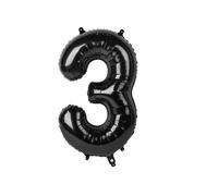 Unique Party - 55863 - Ballon Géant - Numéro 3, 86 cm, Noir