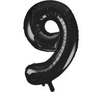 Unique Party - 55869 - Ballon Géant - Numéro 9, 86 cm, Noir