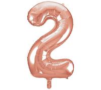 Unique Party - 55872 - Ballon Géant - Numéro 2 - 86 cm - Or Rose