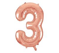 Unique Party - 55873 - Ballon Géant - Numéro 3 - 86 cm - Or Rose