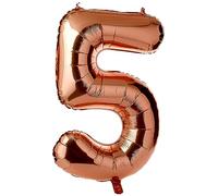 Unique Party - 55875 - Ballon Géant - Numéro 5 - 86 cm - Or Rose