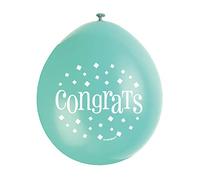 Unique Party 56061 - Ballons de Baudruche - 23 cm - Congratulations - Assortiment de 10