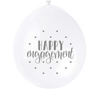 Unique Party 56069 - Ballons de Baudruche - 23 cm - Happy Engagement - Paquet de 10