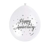 Unique Party 56070 - Ballons de Baudruche - 23 cm - Happy Anniversary - Assortiment de 10