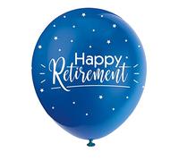 Unique Party 56109 - Ballons de Baudruche Nacré - 30 cm - Happy Retirement - Assortiment de 5
