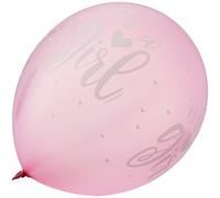 Unique Party 56114 - Ballons de Baudruche Nacré - 30 cm - "It's A Girl" Baby Shower - Paquet de 5 - Rose