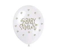 Unique Party 56120 - Ballons de Baudruche Nacré - 30 cm - Baby Shower - Paquet de 5 - Or