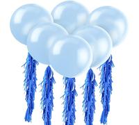 Unique Party - 56726 - Paquet de 6 Ballons Géants - Latex - 90 cm - Bleu Glacier
