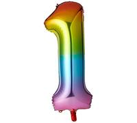 Unique Party 56801 - Ballon Géant Arc-en-Ciel Numéro 1 - 86 cm
