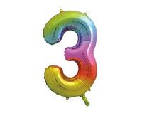 Unique Party 56803 - Ballon Géant Arc-en-Ciel Numéro 3 - 86 cm
