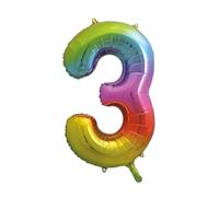 Unique Party 56803 - Ballon Géant Arc-en-Ciel Numéro 3 - 86 cm