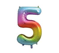 Unique Party 56805 - Ballon Géant Arc-en-Ciel Numéro 5 - 86 cm