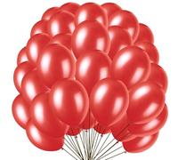 Unique Party - 56877 - Paquet de 50 Ballons Nacrés en Latex - 30 cm - Rouge Flamme