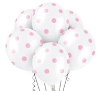 Unique Party 57587 - Ballons en Latex à Pois Rose Pastel de 30 cm, Paquet de 6
