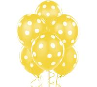 Unique Party 57593 - Ballons en Latex à Pois Jaune de 30 cm, Paquet de 6