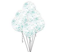 Unique – Ballons à confettis 58108 – 30 cm – Turquoise – Paquet de 6