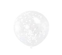 Haza Original ballons confettis 30 cm 6 pièces blanches Wit