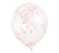 Unique Party 58117 - Ballons à Confettis - 30 cm - Rose Pastel - Paquet de 6
