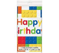 Unique Party 58233 - Nappe en Plastique - 2,13 m x 1,37 m - Fête d'Anniversaire à thème de Blocs des Constructions