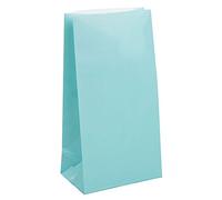 Unique Party - 59002 - Paquet de 12 Sacs Cadeaux - Papier - Bleu Pastel