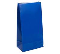 Unique Party - 59004 - Sacs Cadeaux - Papier Bleu Roi - Paquet de 12