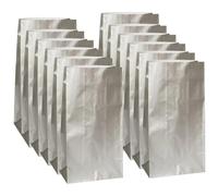 Unique Party - 59018 - Paquet de 10 Sacs Cadeaux - Papier - Argent Métallique