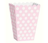 Unique Party - 59298 - Paquet de 8 Boîtes de Pop-Corn à Pois - Rose Pastel