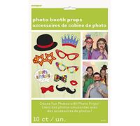 Unique Party 61935 - Accessoires "Confettis d'Anniversaire" pour Photomaton, Paquet de 10