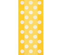 Unique Party - 62063 - Paquet de 20 Sachets Cadeaux - Cellophane à Pois - Jaune
