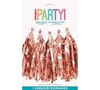 Unique Party 62949 - Guirlande de Glands en Foil - 2,74 m - Couleur Or Rose