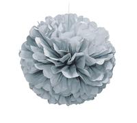 Unique Party 63204 - Pompon de Décoration en Papier de Soie Argenté (40 cm)