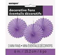 Unique Party 63252 - Mini Rosaces de Décoration en Papier de Soie Violettes, Paquet de 3