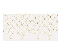 Unique Party 63283 - Serpentins Décoratifs Torsadés en Plastique Dorées, Paquet de 8 (Lot de 2)