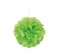 Unique Party 64214 Petites Décorations en Pompon en Papier de Soie-23 cm-Couleur Vert Citron-Paquet de 3