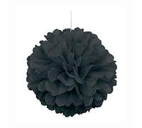 Unique Party - 64270 - Pompon de Décoration en Papier de Soie Noir (40 cm)