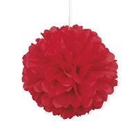 Unique Party 64275 - Pompon de Décoration en Papier de Soie Rouge (40 cm)