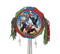 Unique - Pinata à tirettes Avengers - avec ficelle à tirer - Adulte Mixte 45 x 45 cm